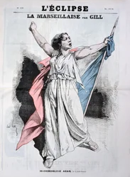 Mlle Agar chantant la Marseillaise, de la couverture de 
